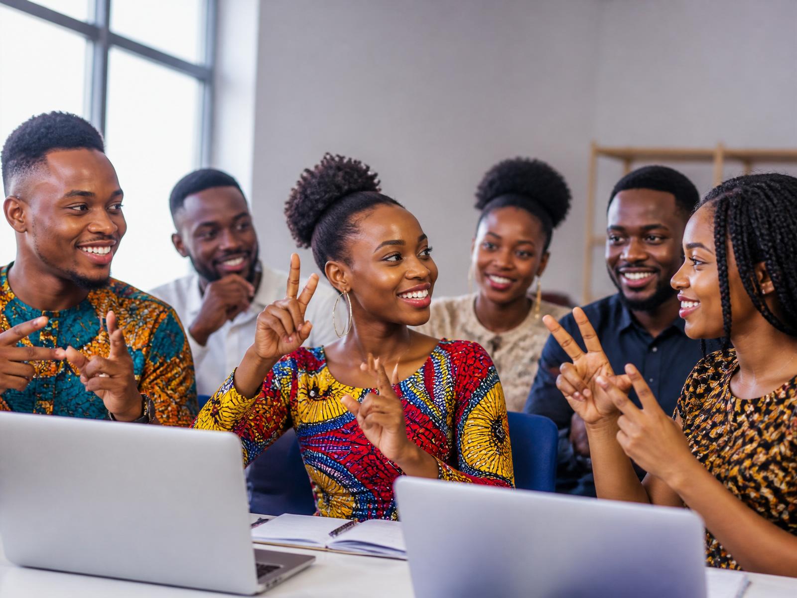 Nigerian Deaf and Hard of Hearing adults in a sign language-supported NIDA training workshop
